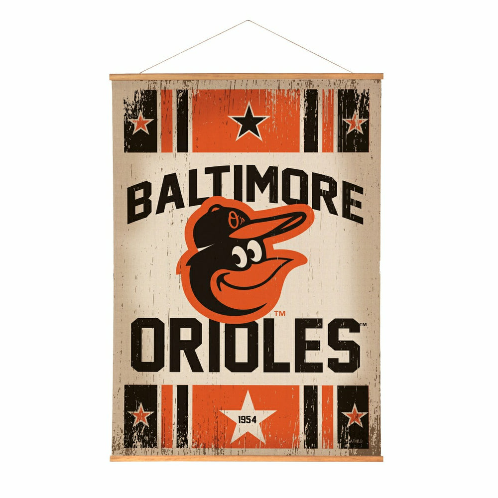 Baltimore Orioles, Canvas Wall Tapestry, Large, 54x36