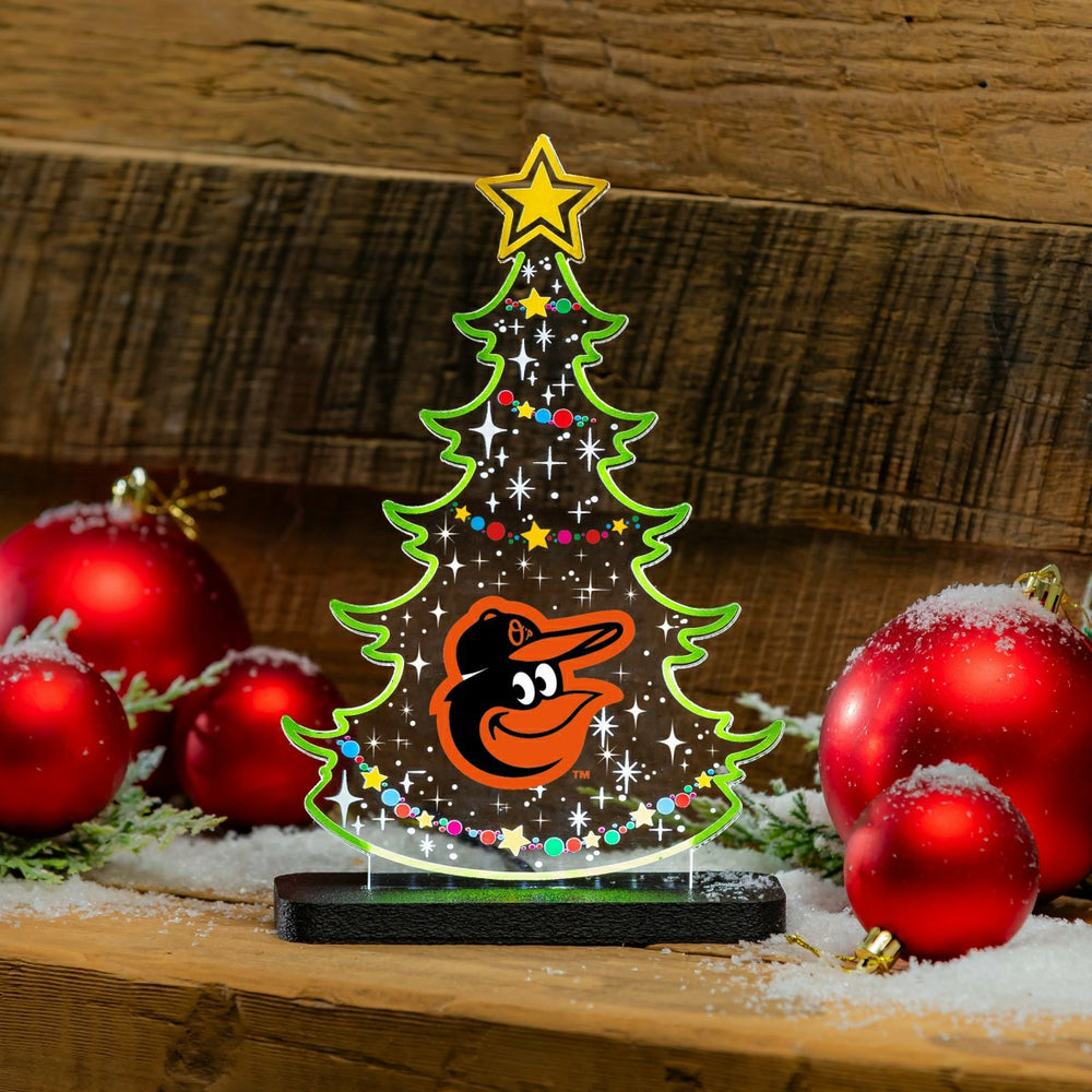 Baltimore Orioles Baseball Holiday Tree Desklite LED Decor