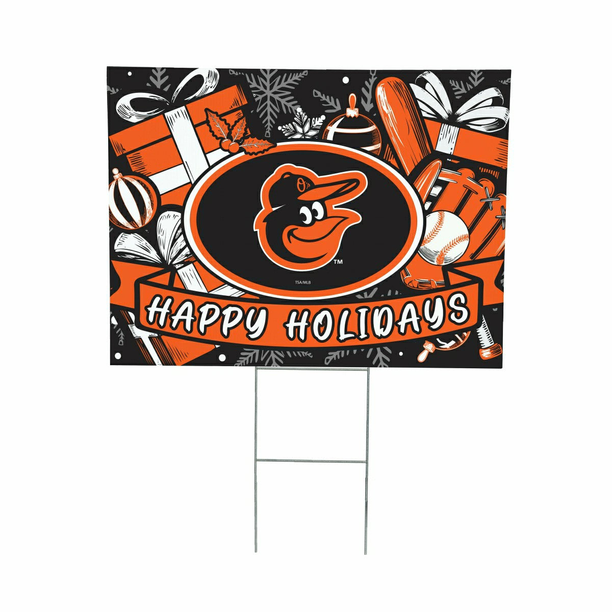 Baltimore Orioles Yard Sign, Holiday
