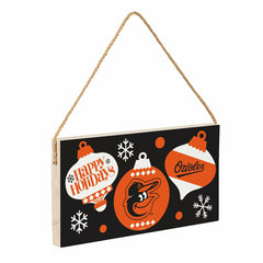Baltimore Orioles Holiday Wood Wall Sign, 6x11