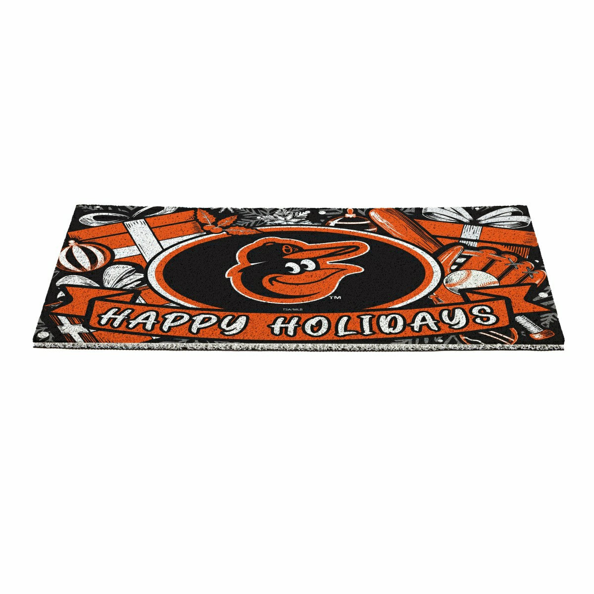 Baltimore Orioles Holiday PVC Mat, 28"x16"