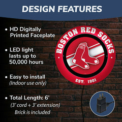 Boston Red Sox, Metal Lite, Round