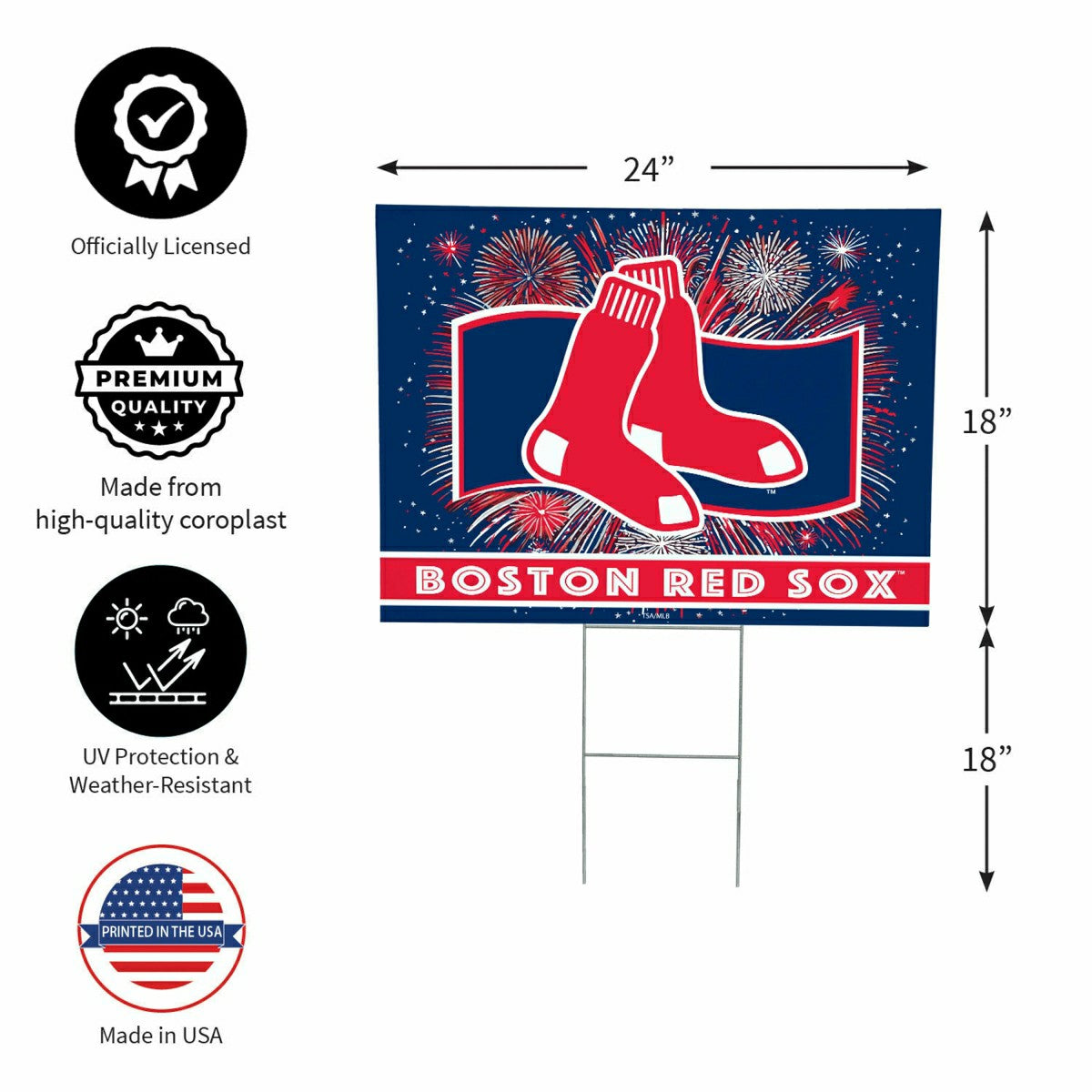 Boston Red Sox Yard Sign, Patriotic