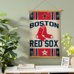 Boston Red Sox, Canvas Wall Tapestry, Medium, 36x24