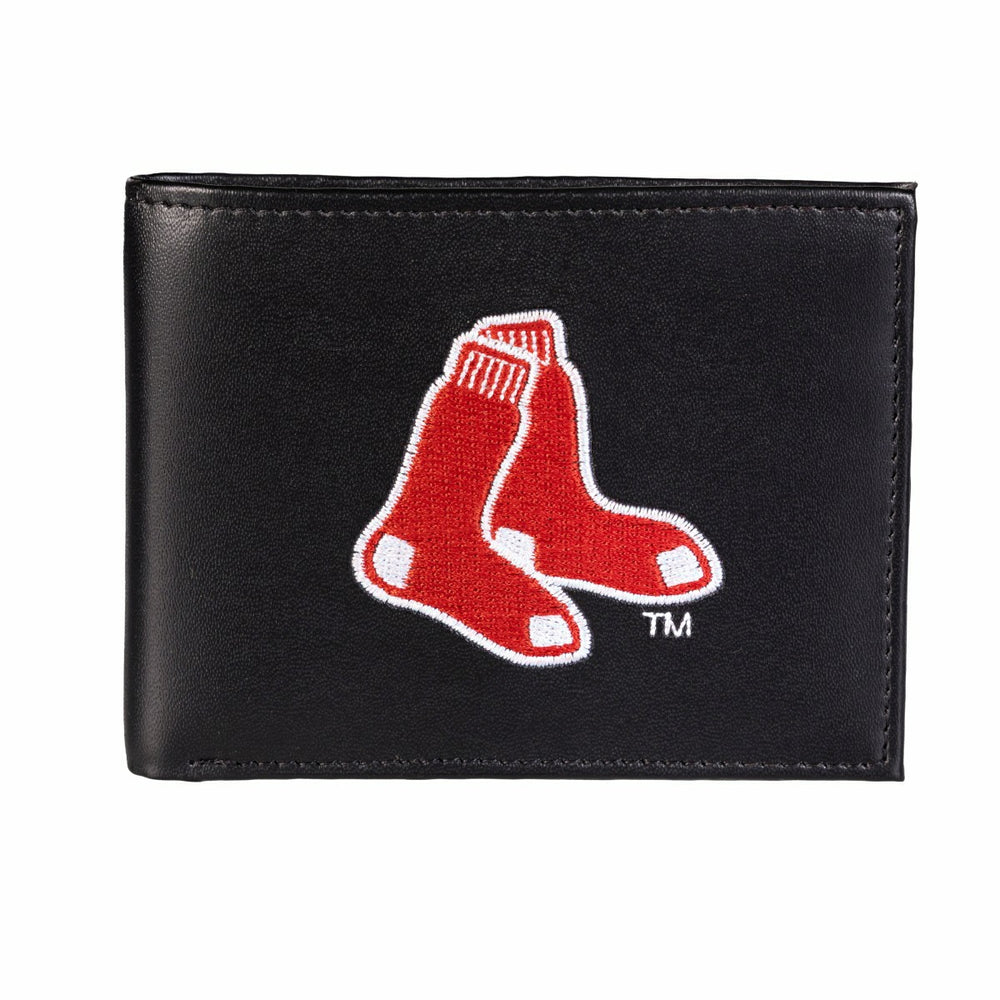 Boston Red Sox Black Bi-Fold Embroidered Wallet w/ RFID Blocking