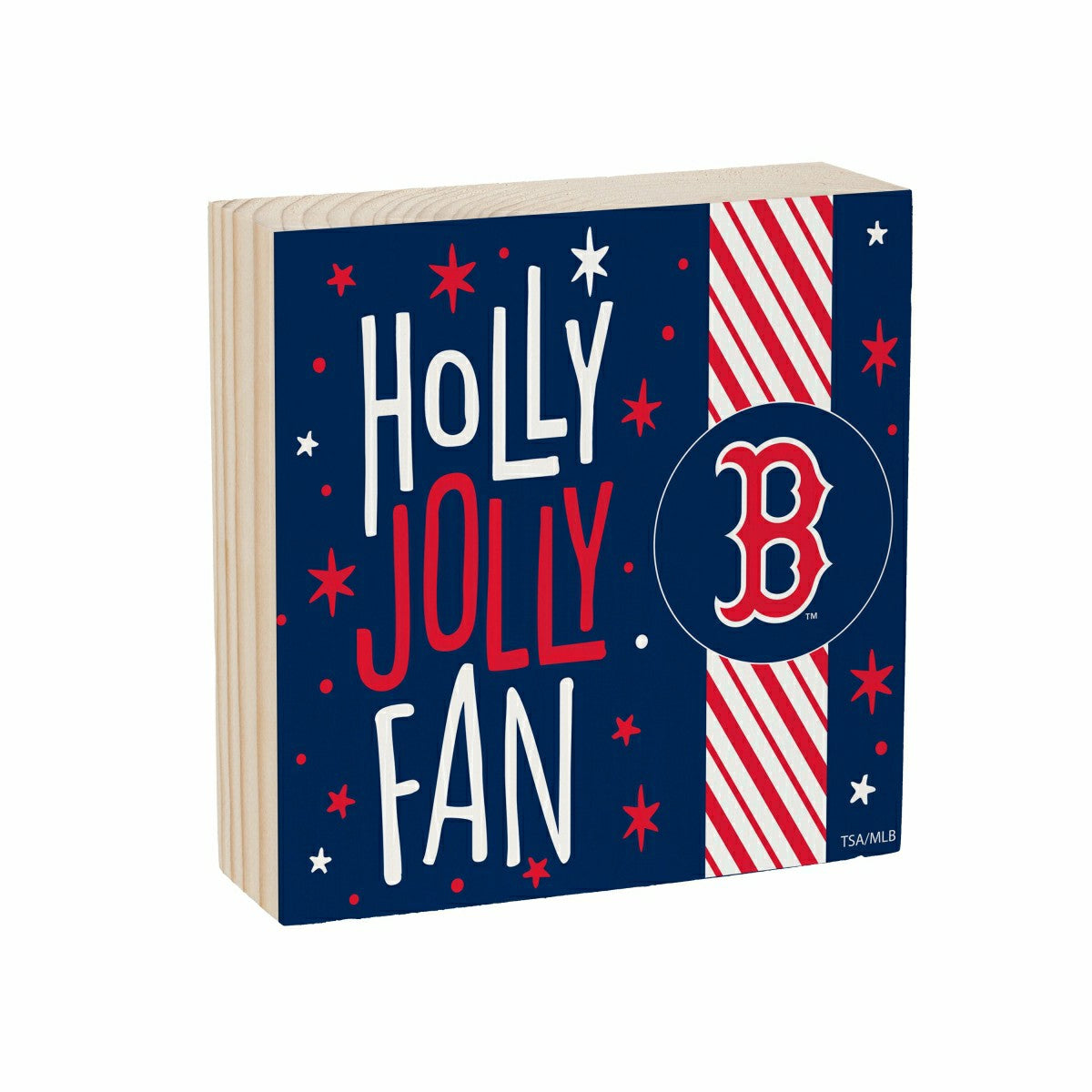 Boston Red Sox Block, Holiday, 6x6