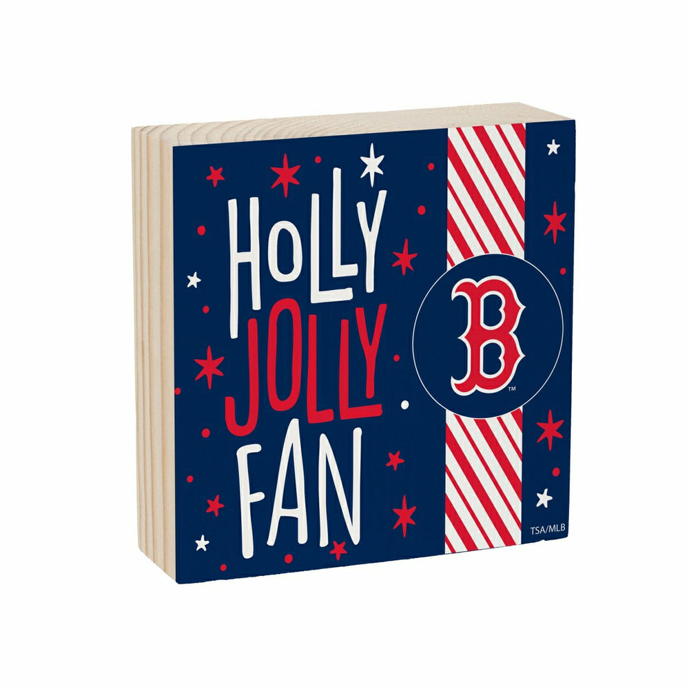 Boston Red Sox Block, Holiday, 6x6