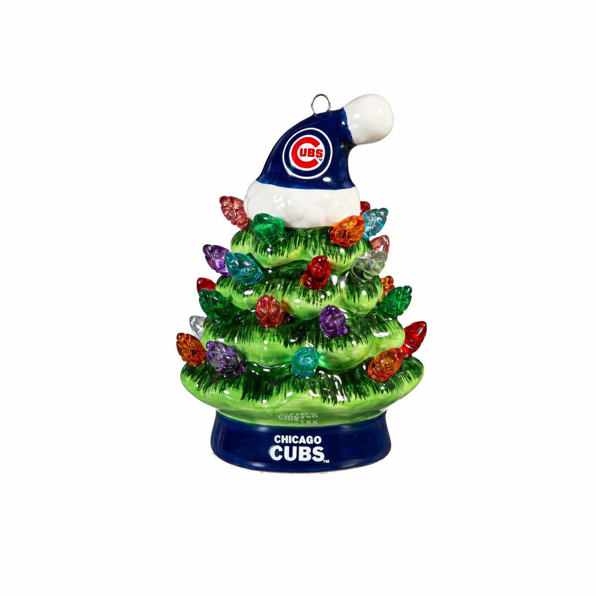 Chicago Cubs 4" Mini LED Tabletop Christmas Tree, Set of 2