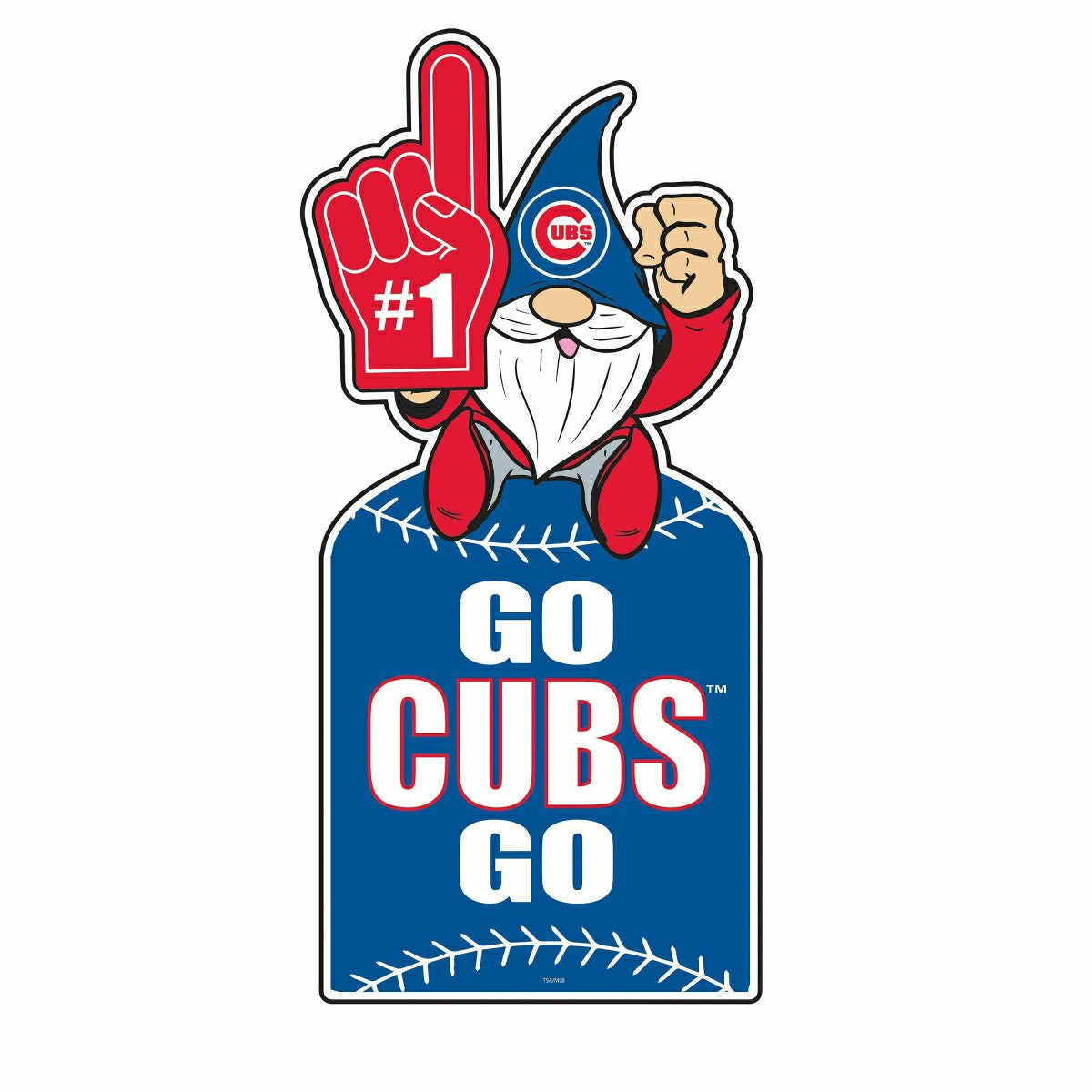 Chicago Cubs Gnome Metal Sign 10"L x 30"H