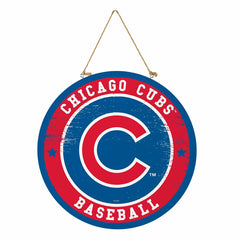 Chicago Cubs Round Door Décor with Hanging Rope, 18x18