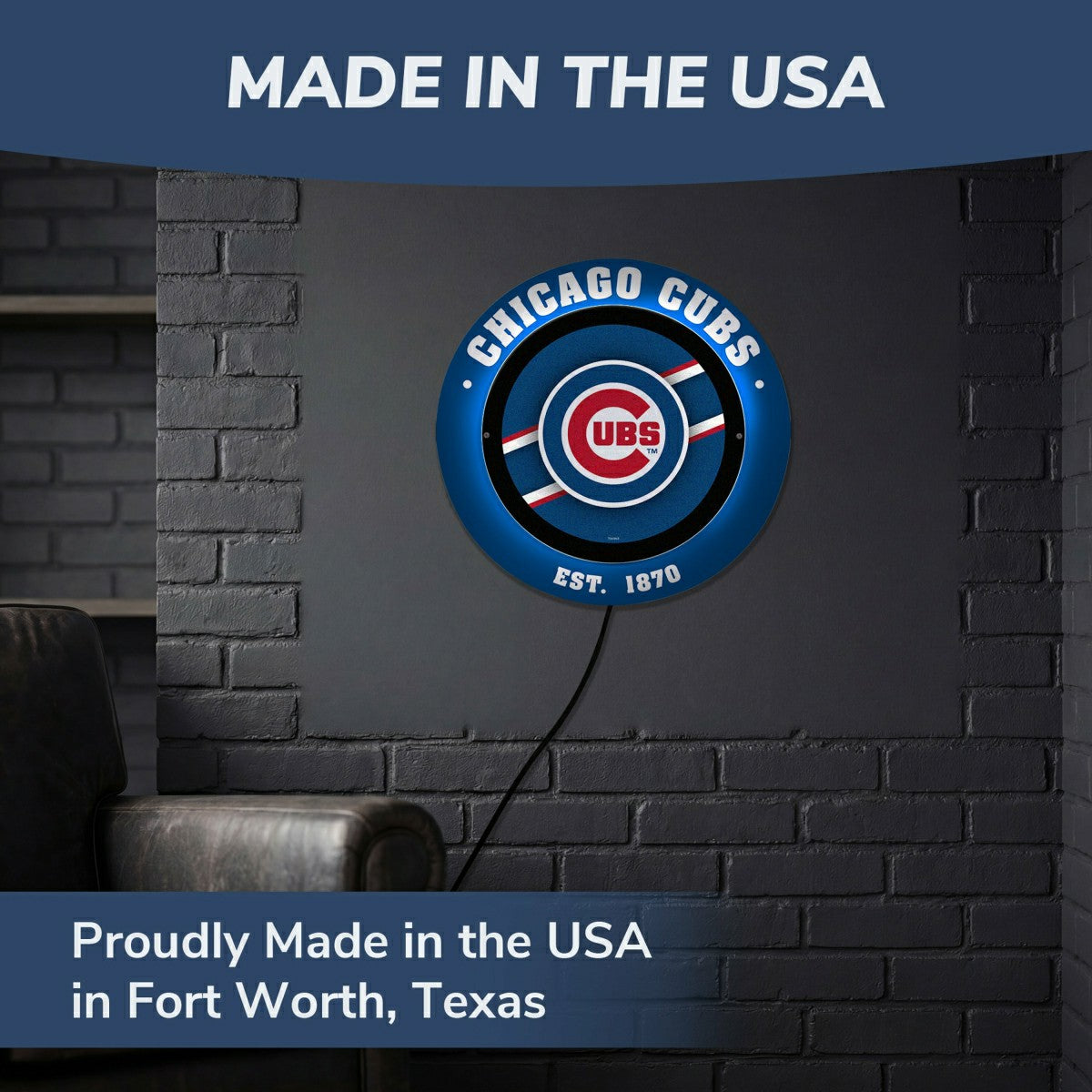 Chicago Cubs, Metal Lite, Round