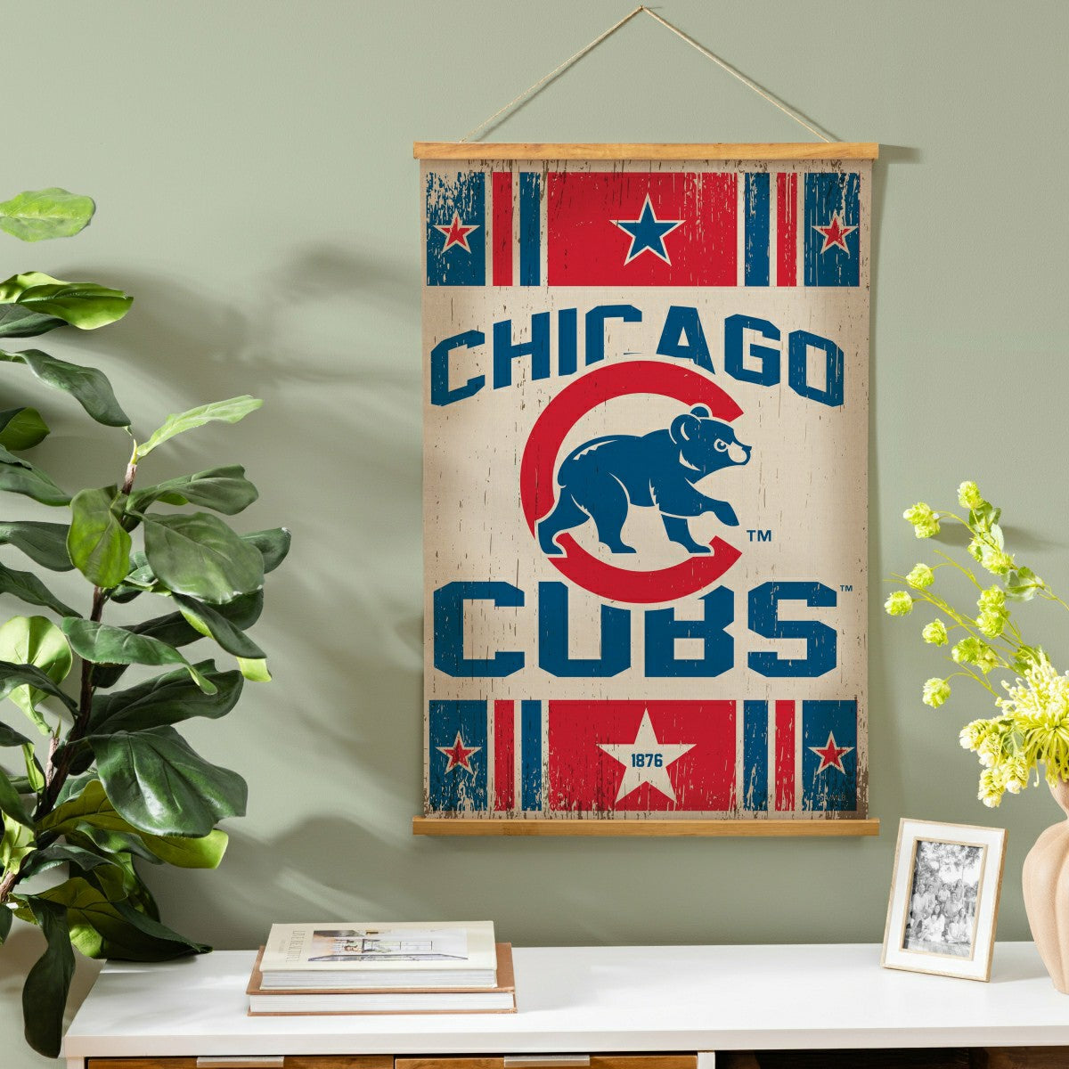 Chicago Cubs, Canvas Wall Tapestry, Medium, 36x24