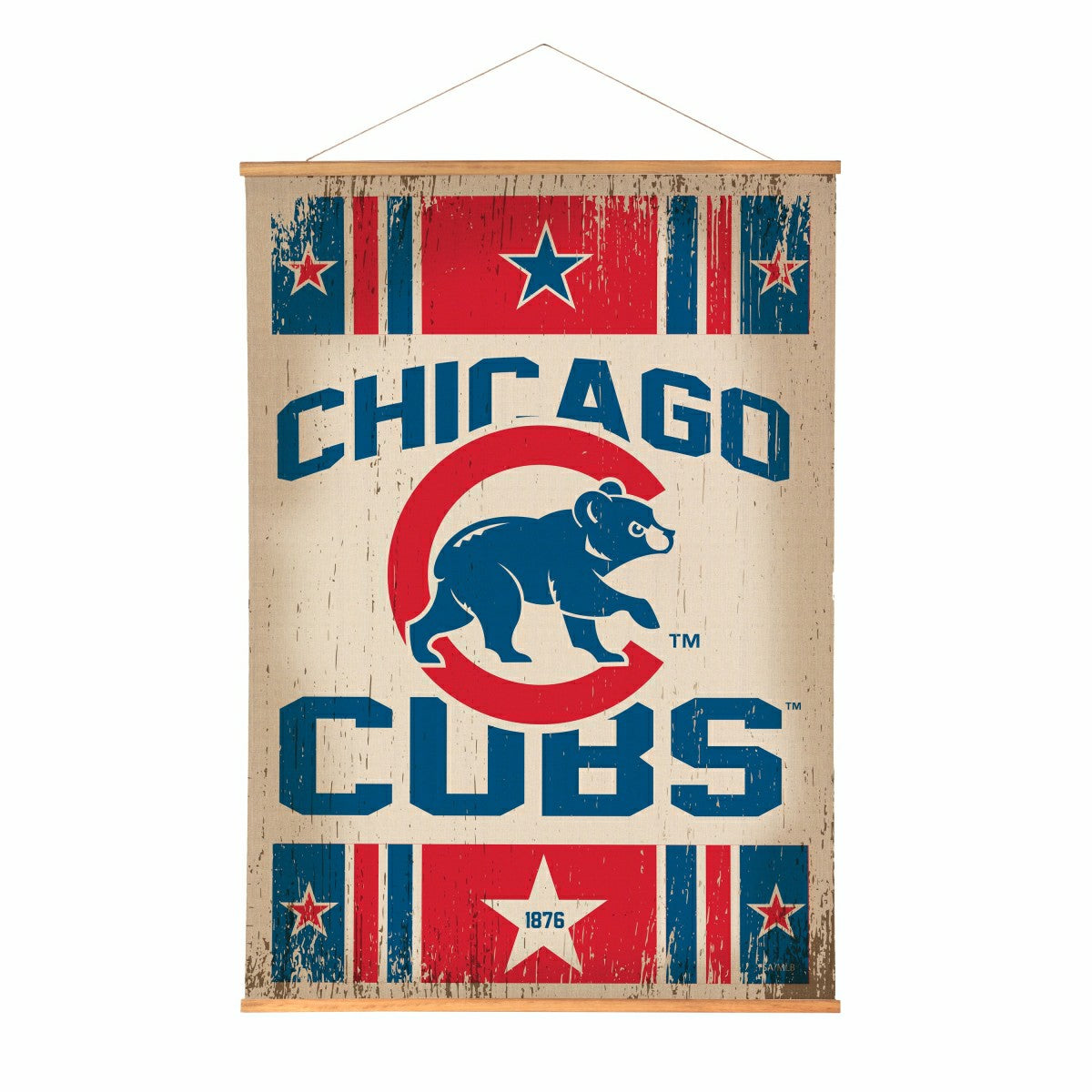 Chicago Cubs, Canvas Wall Tapestry, Large, 54x36