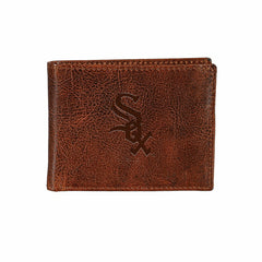 Chicago White Sox, Embossed 100% Genuine Tumbled Leather Passcase Bi-F