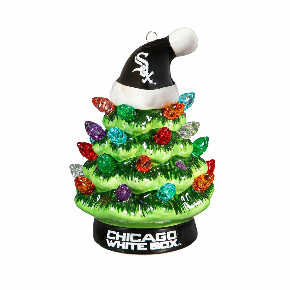 Chicago White Sox 4" Mini LED Tabletop Christmas Tree, Set of 2