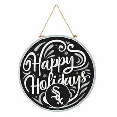Chicago White Sox Holiday Round Door Décor with Hanging Rope, 18x18