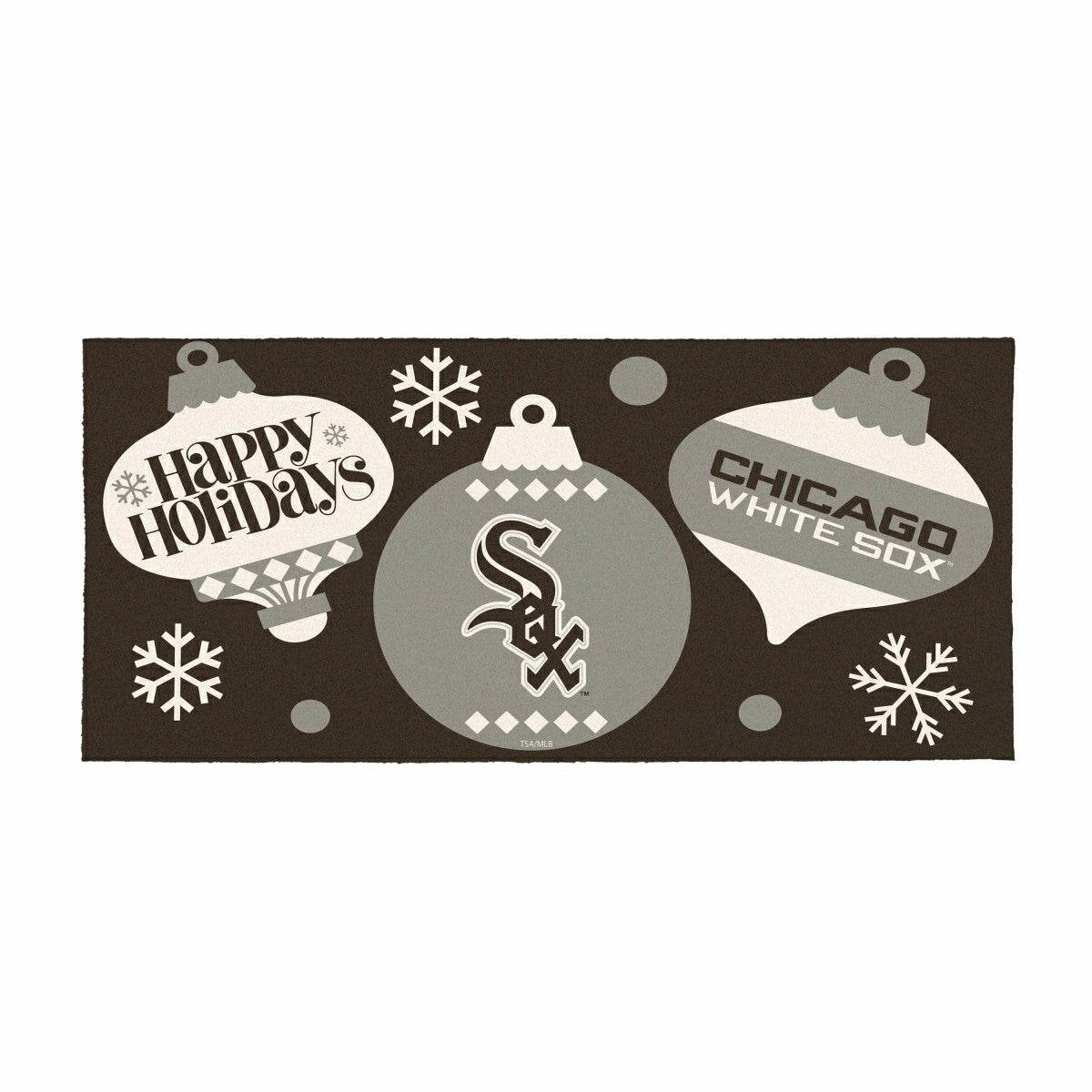 Chicago White Sox Holiday Flocked Coir Sassafras Switch Mat, 22"x10"