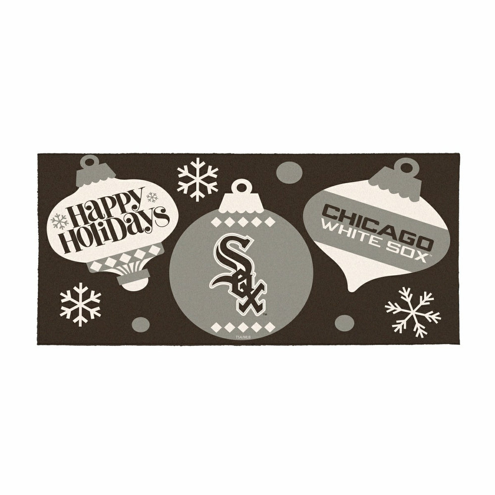 Chicago White Sox Holiday Flocked Coir Sassafras Switch Mat, 22"x10"