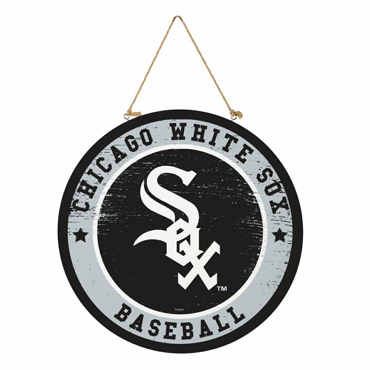 Chicago White Sox Round Door Décor with Hanging Rope, 18x18