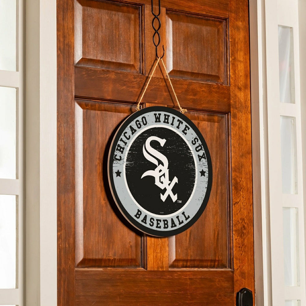 Chicago White Sox Round Door Décor with Hanging Rope, 18x18
