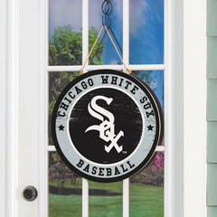 Chicago White Sox Round Door Décor with Hanging Rope, 18x18