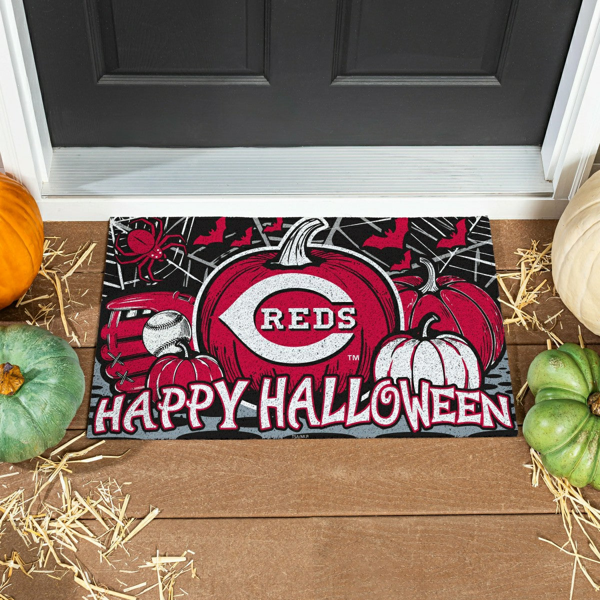Cincinnati Reds Halloween PVC Mat, 28"x16"