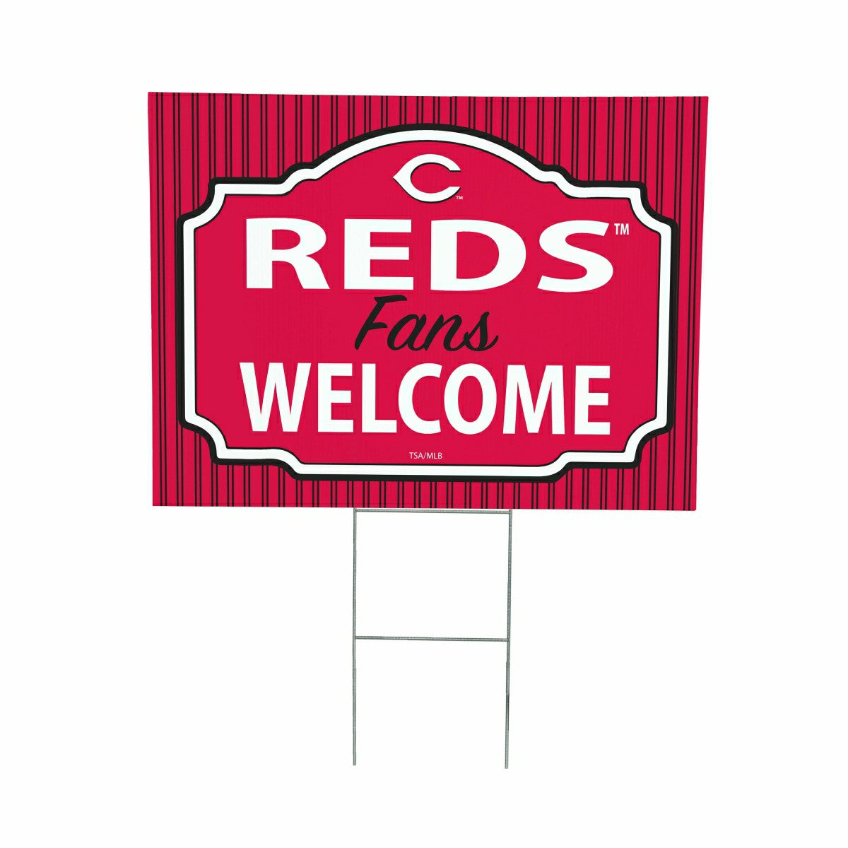 Cincinnati Reds Coroplast Yard Sign, "Fans Welcome"
