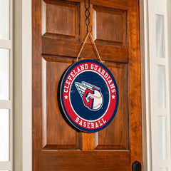 Cleveland Guardians Round Door Décor with Hanging Rope, 18x18
