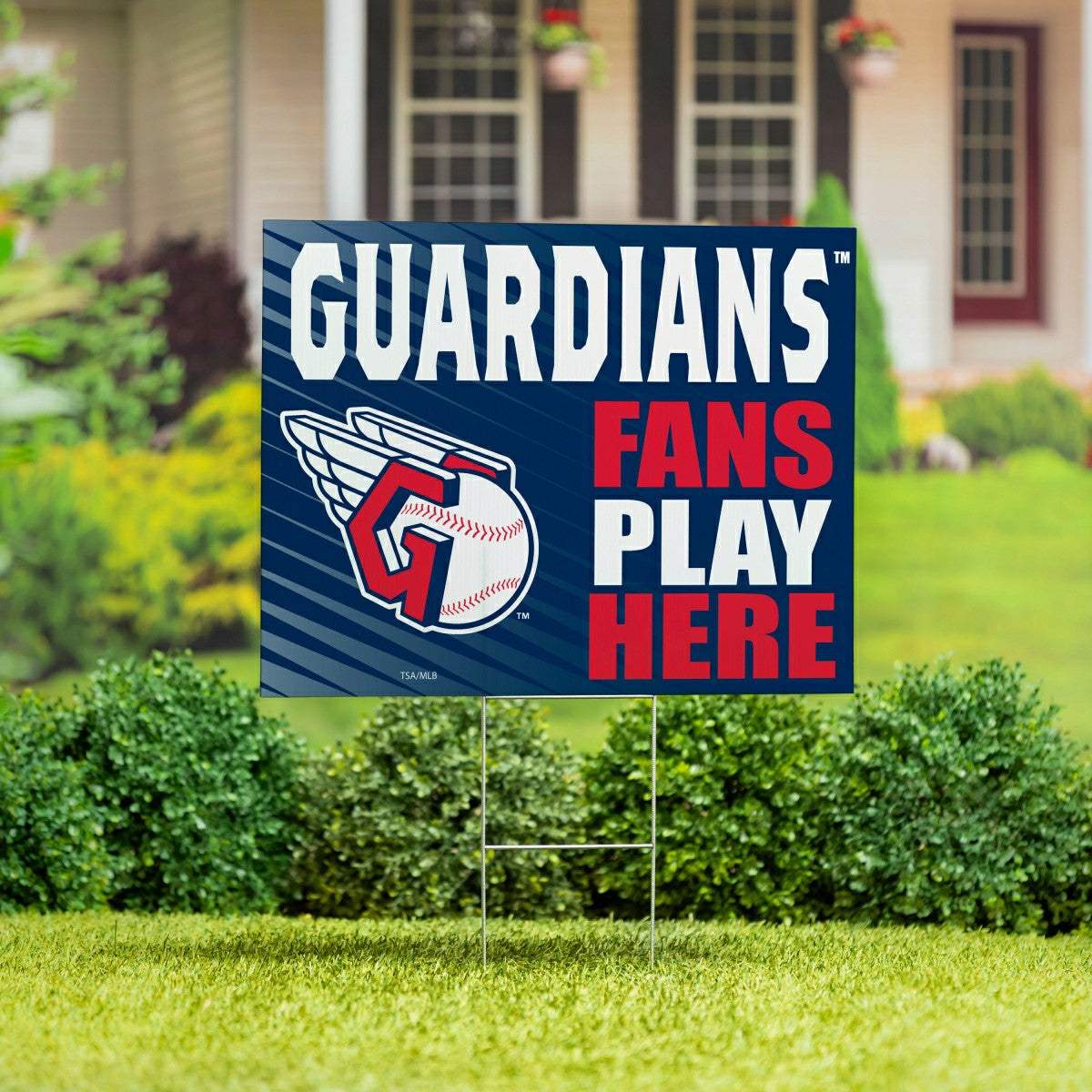 Cleveland Guardians Coroplast Yard Sign "Fans Play Here"
