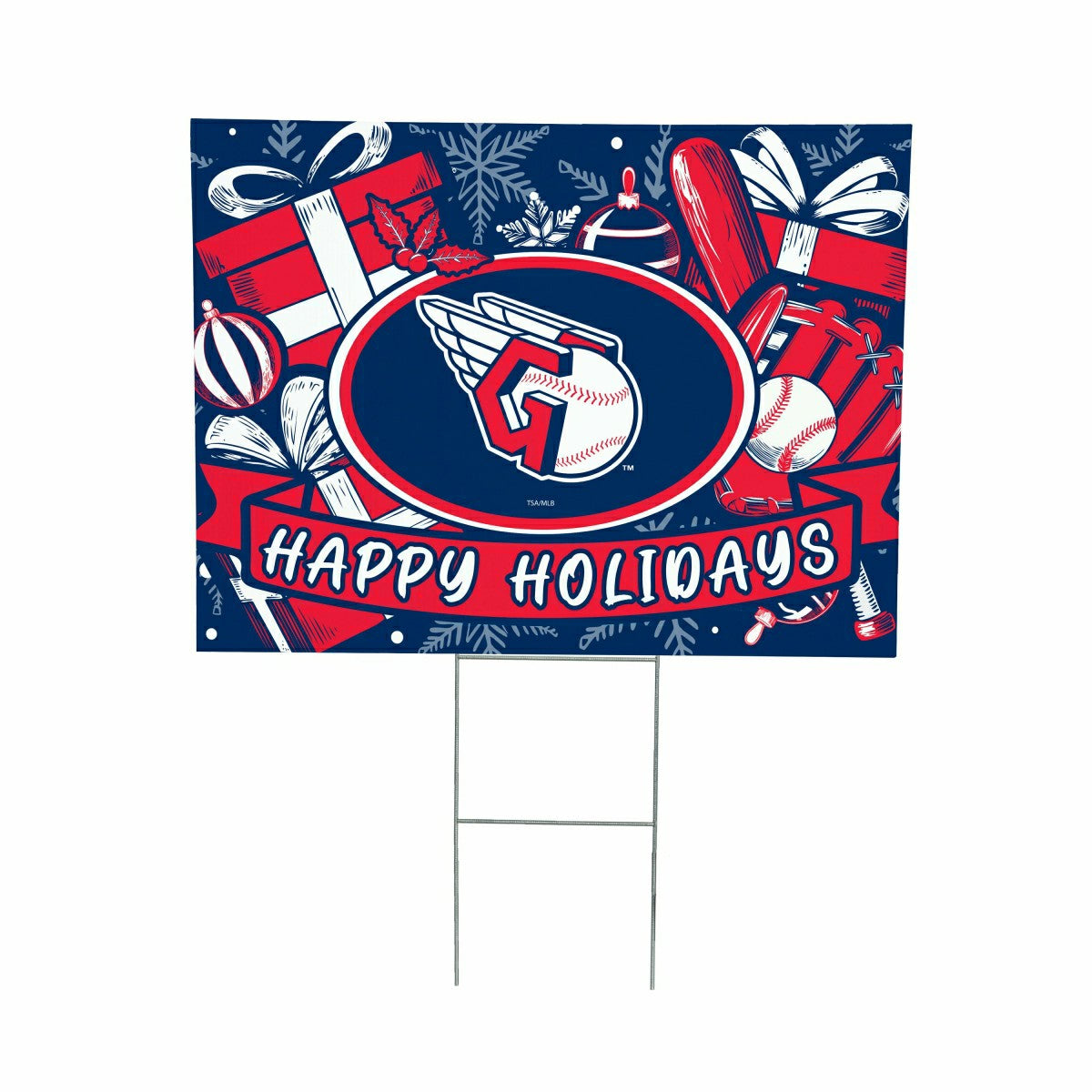 Cleveland Guardians Coroplast Yard Sign, Holiday