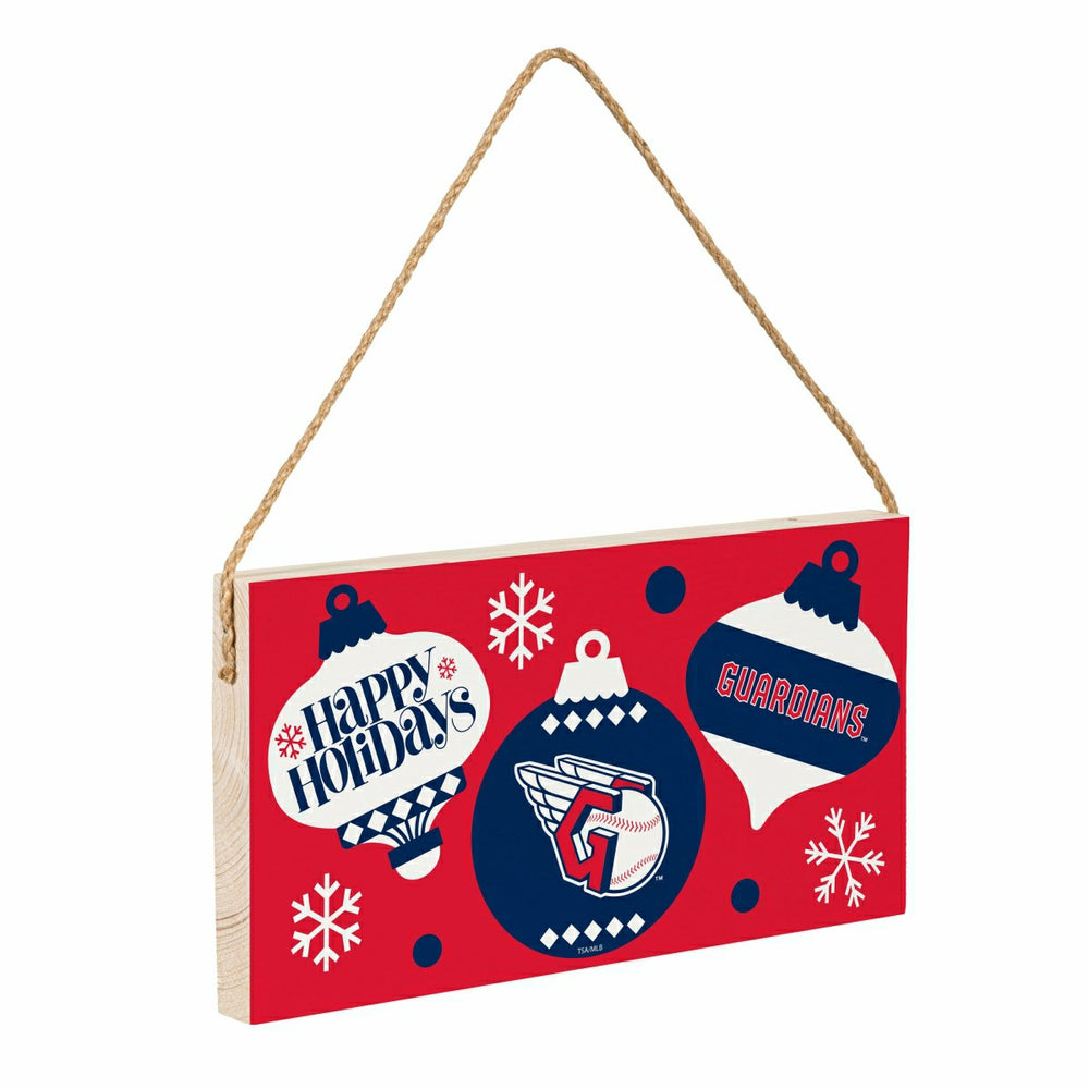 Cleveland Guardians Holiday Wood Wall Sign, 6x11