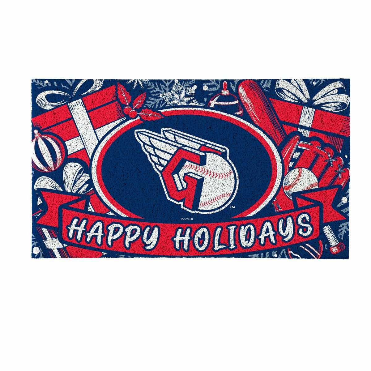 Cleveland Guardians Holiday PVC Mat, 28"x16"