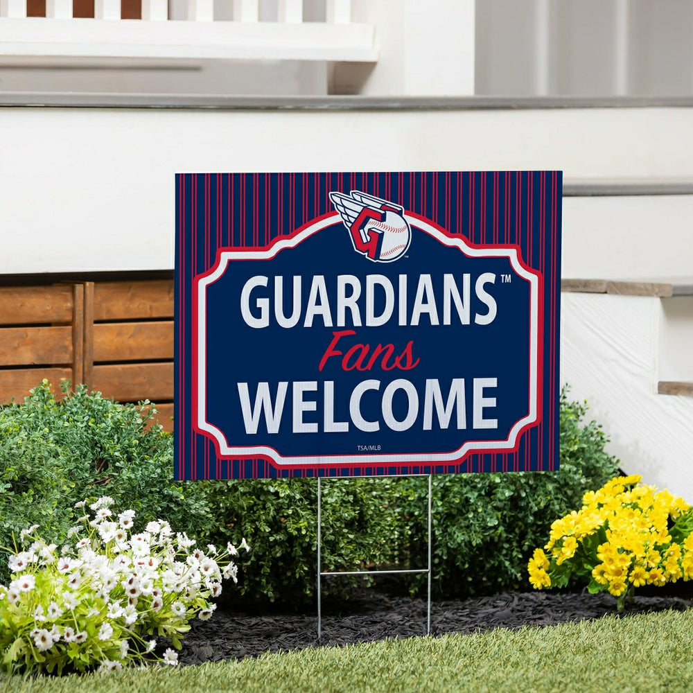 Cleveland Guardians Coroplast Yard Sign, "Fans Welcome"