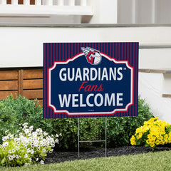 Cleveland Guardians Coroplast Yard Sign, "Fans Welcome"