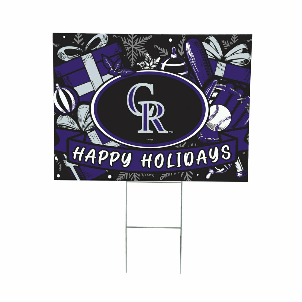 Colorado Rockies Yard Sign, Holiday