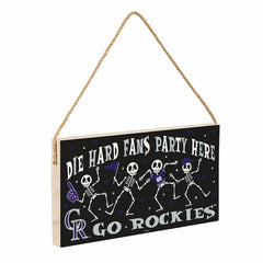 Colorado Rockies Halloween Wood Wall Sign, 6x11