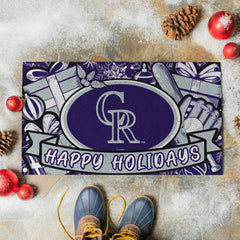 Colorado Rockies Holiday PVC Mat, 28"x16"