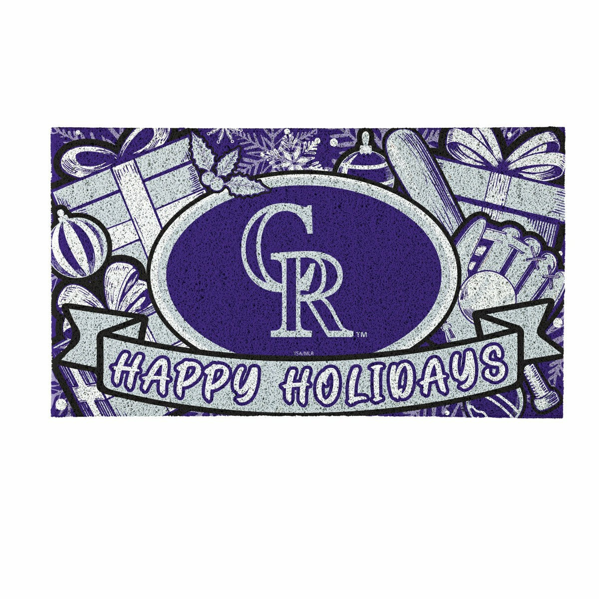 Colorado Rockies Holiday PVC Mat, 28"x16"