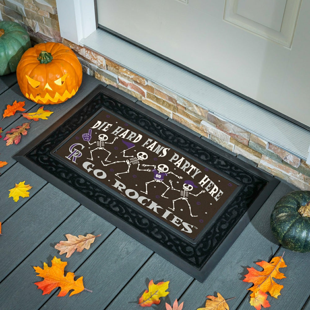 Colorado Rockies Flocked Coir Halloween Sassafras Switch Mat, 22"x10"