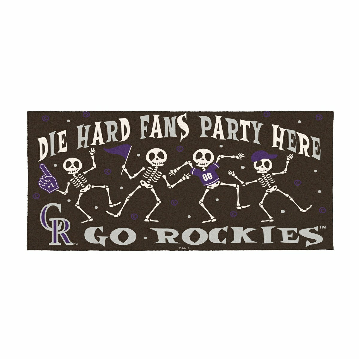 Colorado Rockies Flocked Coir Halloween Sassafras Switch Mat, 22"x10"