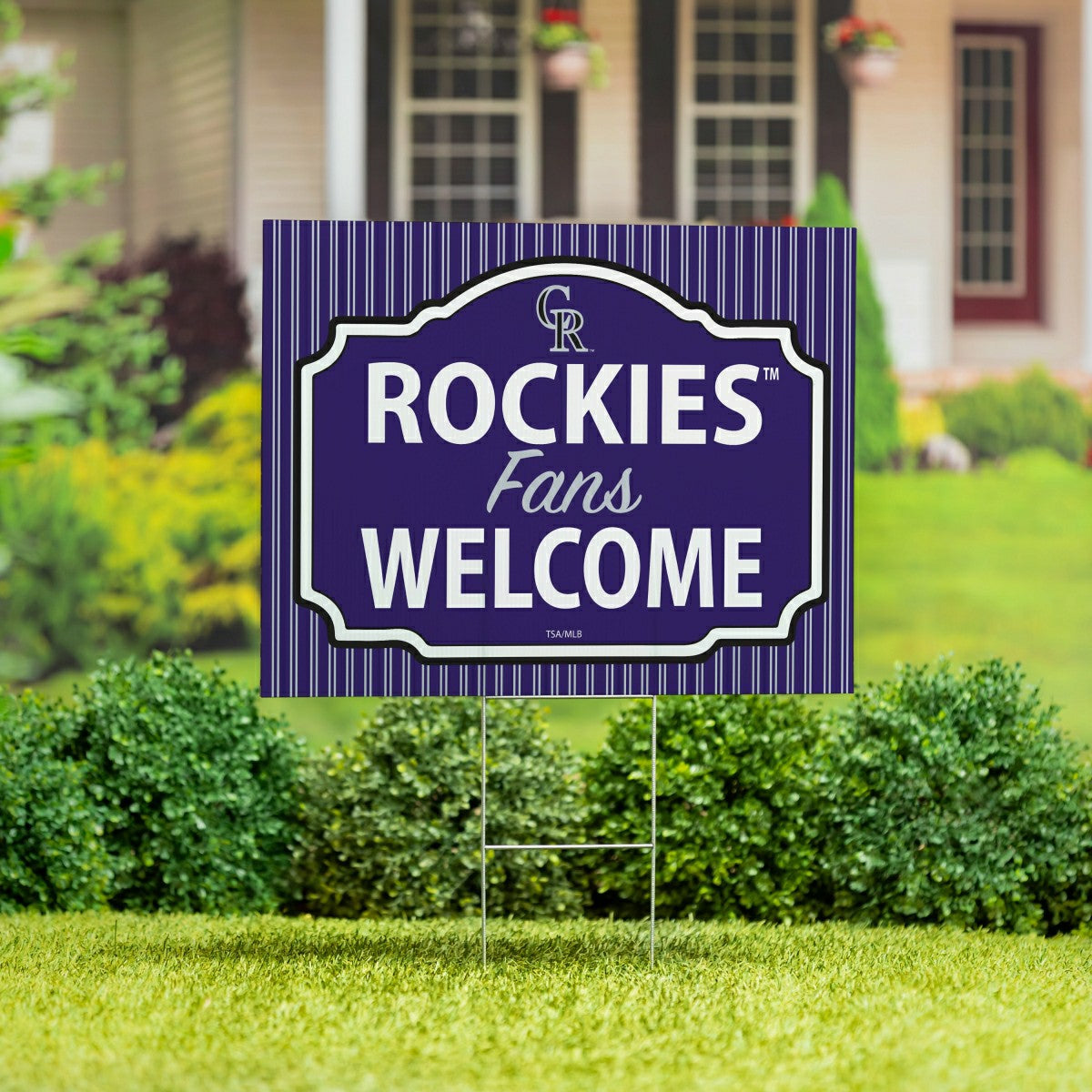 Colorado Rockies Coroplast Yard Sign, "Fans Welcome"
