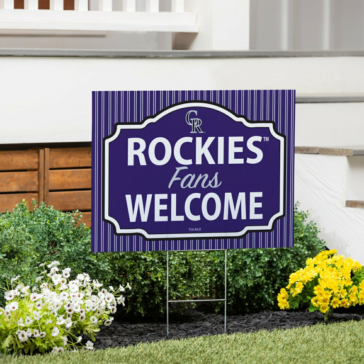 Colorado Rockies Coroplast Yard Sign, "Fans Welcome"