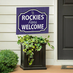 Colorado Rockies Coroplast Yard Sign, "Fans Welcome"