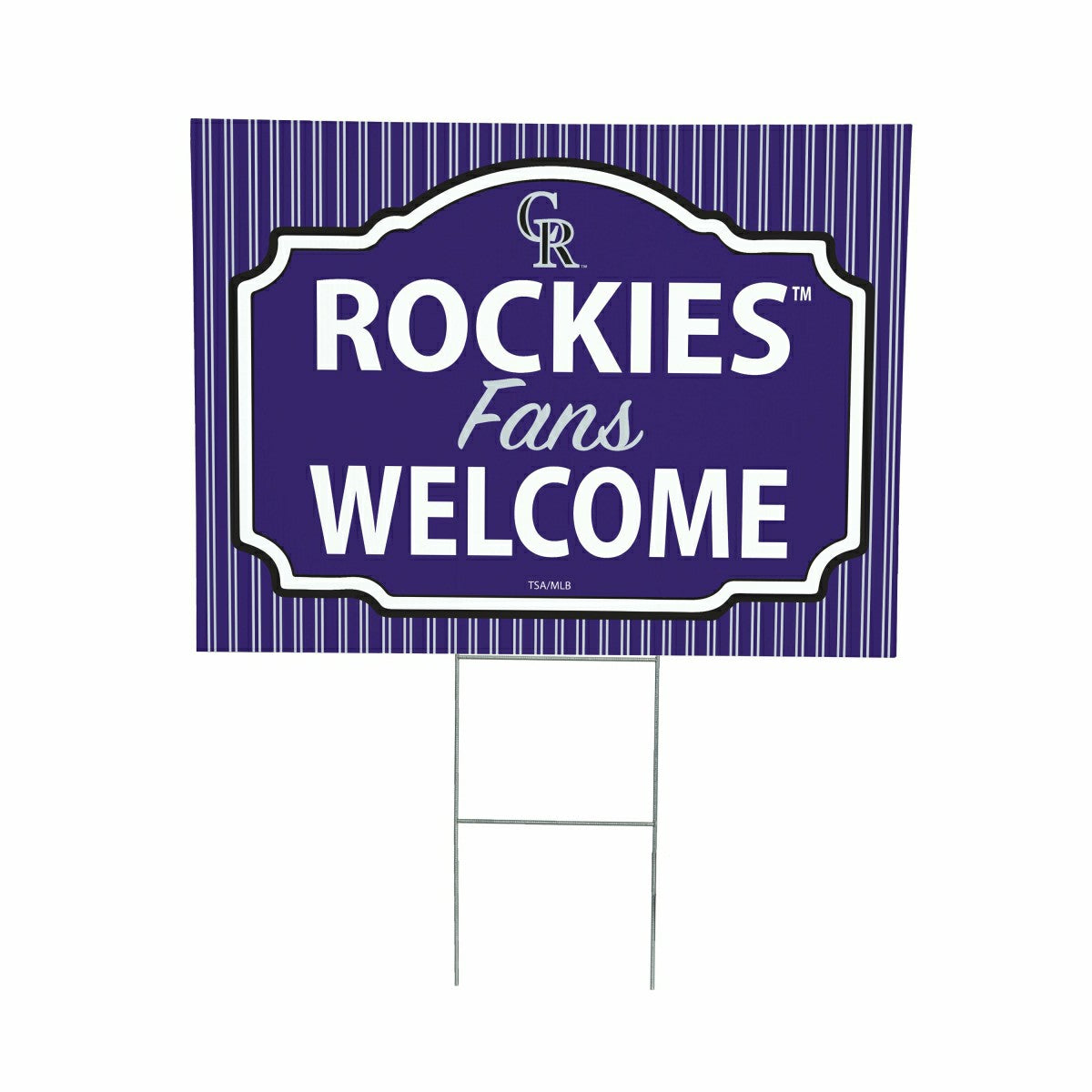 Colorado Rockies Coroplast Yard Sign, "Fans Welcome"