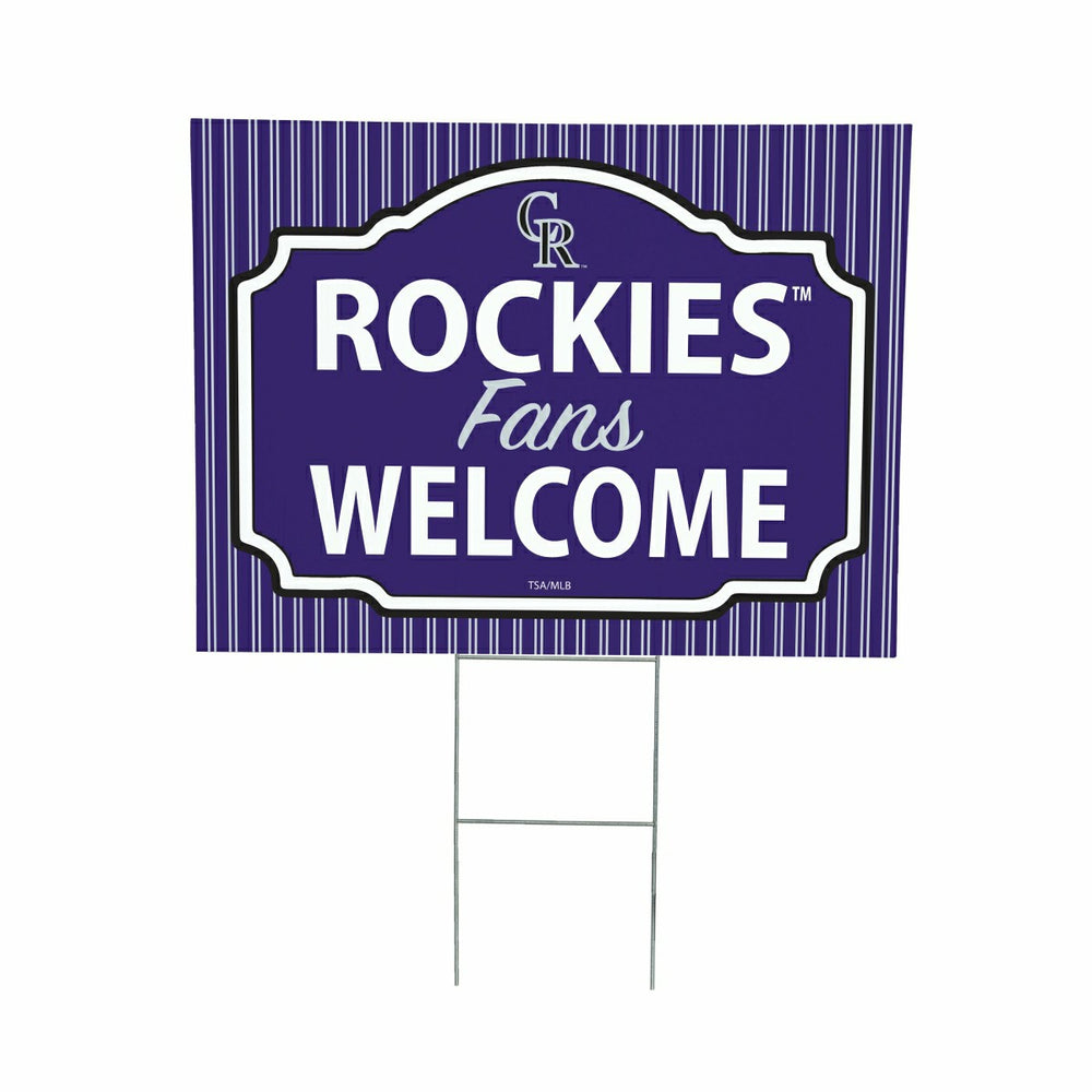 Colorado Rockies Coroplast Yard Sign, "Fans Welcome"