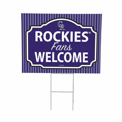 Colorado Rockies Coroplast Yard Sign, "Fans Welcome"