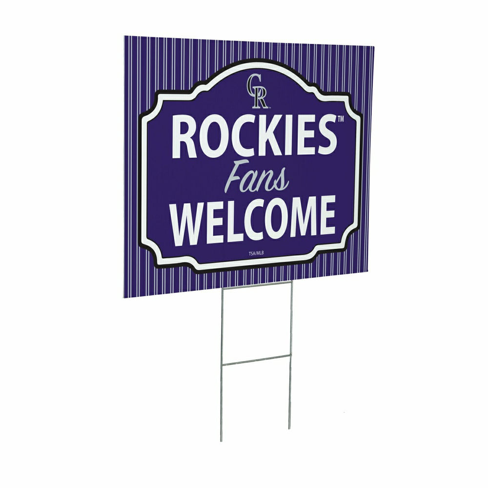 Colorado Rockies Coroplast Yard Sign, "Fans Welcome"