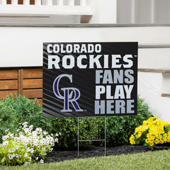 Colorado Rockies Coroplast Yard Sign "Fans Play Here"