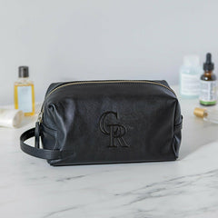 Colorado Rockies, Embossed Toiletry Bag, Black