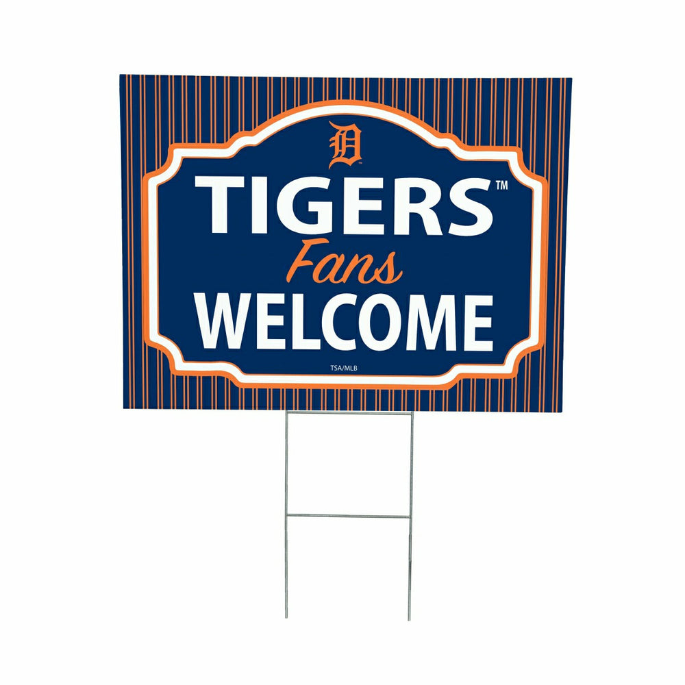 Detroit Tigers Coroplast Yard Sign, "Fans Welcome"